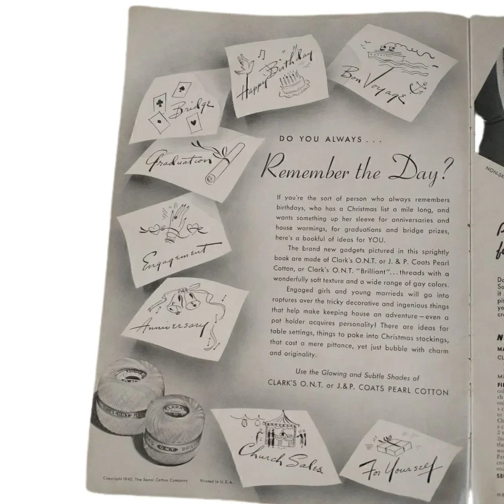Vtg Crochet Ideas For Every Occasion Book # 156 1940 Ephemera Doily Ornaments‎